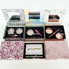 Dollar Marble Lash Kit Set For Magic Eyeliner GLue Own Brand Eyelash Package/Private Label Mink/Silk Eyelashes With Custom Box